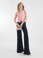 River Island Pink Corset Bow Detail Top - Image 4 of 4