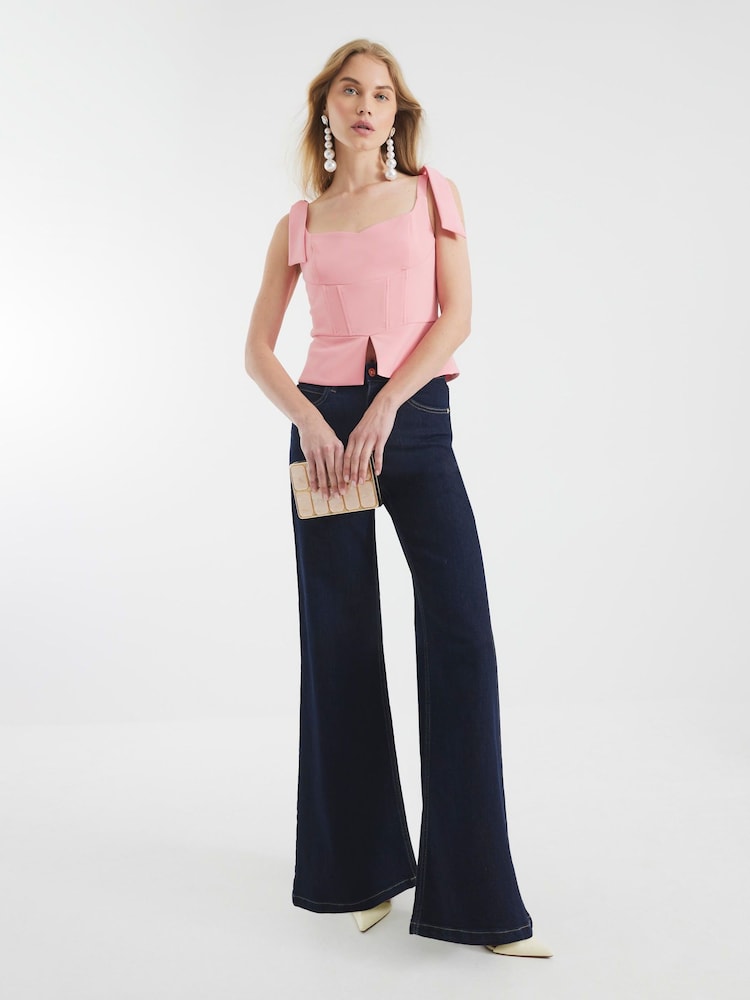 River Island Pink Corset Bow Detail Top - Image 4 of 4 River Island Pink Corset Bow Detail Top - Image 4 of 4