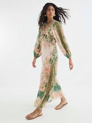 River Island Pink V-Neck Ruffle Maxi Dress - Image 4 of 4