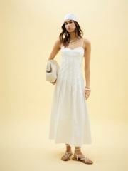 River Island White Strappy Corset Midi Dress - Image 1 of 4