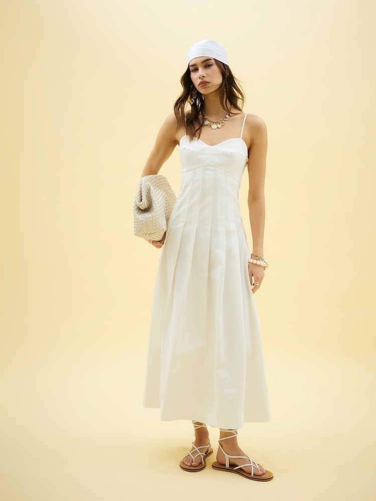 River Island White Strappy Corset Midi Dress - Image 1 of 4