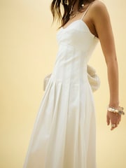 River Island White Strappy Corset Midi Dress - Image 2 of 4