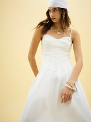 River Island White Strappy Corset Midi Dress - Image 3 of 4