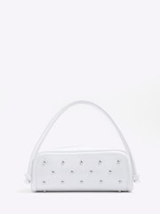 River Island White Studded Shoulder Bag - Image 1 of 6