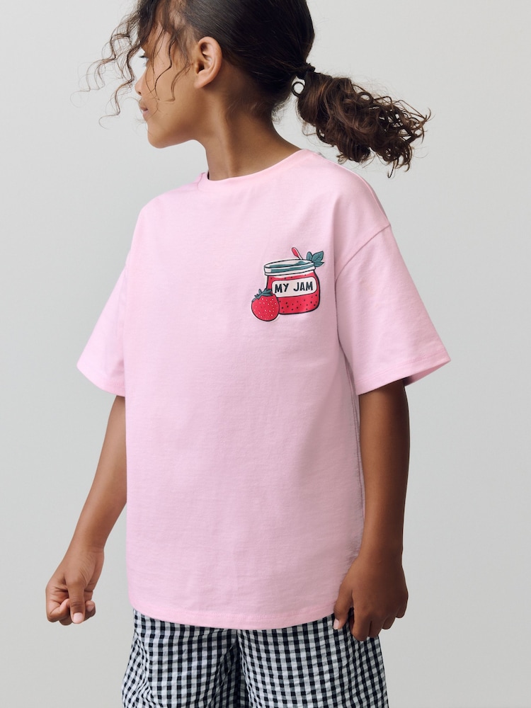 Pink Jam Oversized Graphic Print T-Shirt (3-16yrs) - Image 1 of 7