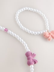 Pink Pearl Bow Jewellery Set - Image 3 of 3