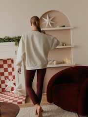 Bath & Body Works Cream Ski Print Cotton Blend Sweatshirt - Image 4 of 4