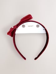 Red Velvet Bow Aliceband - Image 2 of 4