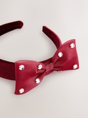 Red Velvet Bow Aliceband - Image 3 of 4