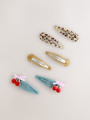 Gold - Leopard and Cherrys Hair Clips 6 Pack - Bild 1 von 4