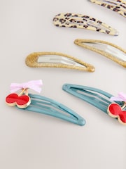 Gold - Leopard and Cherrys Hair Clips 6 Pack - Bild 2 von 4