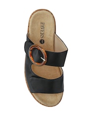 Pavers Black Wide-Fit Dual-Fasten Sandals - Image 4 of 5