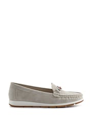 Pavers Grey Chunky Sole Leather Moccasins - Image 1 of 5