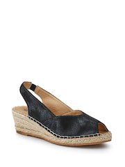 Pavers Black Wedge-Heeled Espadrilles - Image 2 of 5