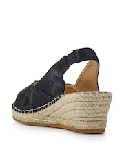 Pavers Black Wedge-Heeled Espadrilles - Image 3 of 5