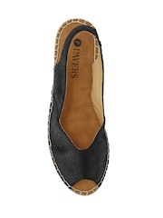 Pavers Black Wedge-Heeled Espadrilles - Image 4 of 5