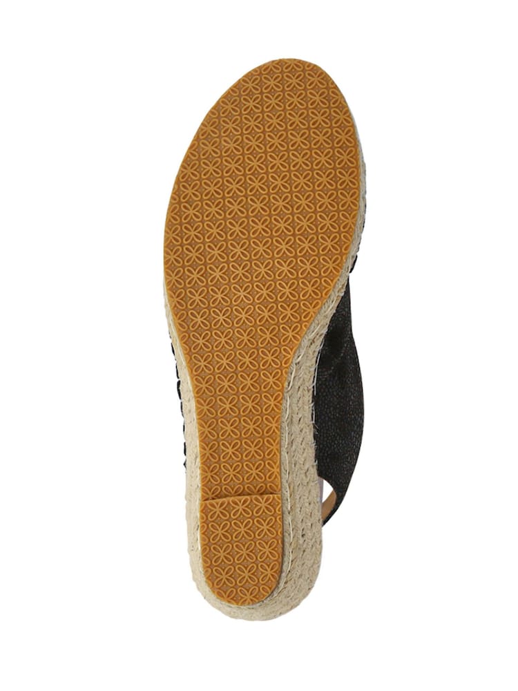 Pavers Black Wedge-Heeled Espadrilles - Image 5 of 5