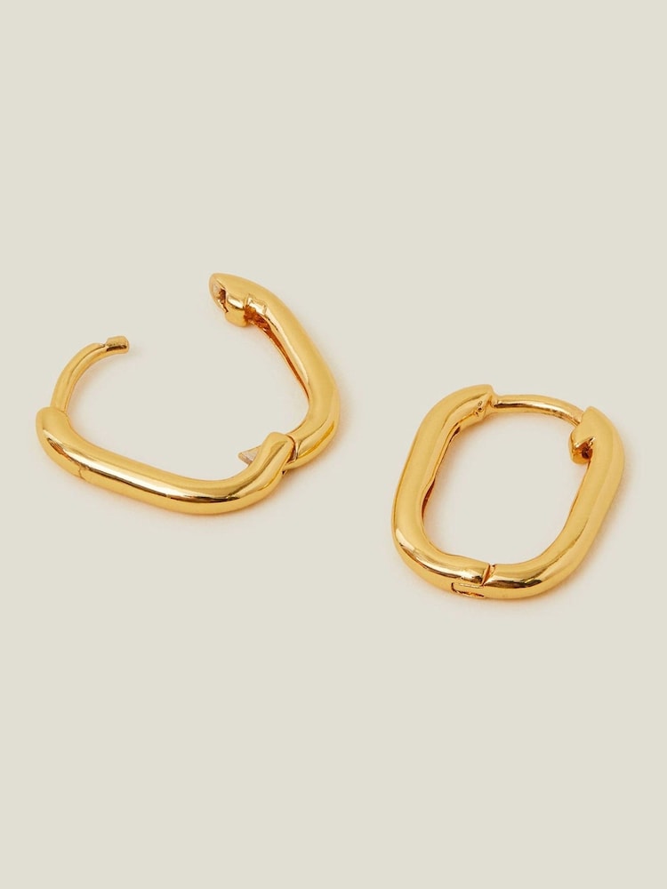 Accessorize 14ct pravokotni okrogli uhani - Slika 1 iz 3