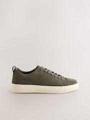 Verde caqui - Smart Casual Toe Cap Leather Longline Trainers - Imagen 5 de 6