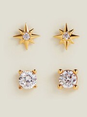 Accessorize 14ct Sparkle Studs Earrings 2 komplet - Slika 2 iz 3
