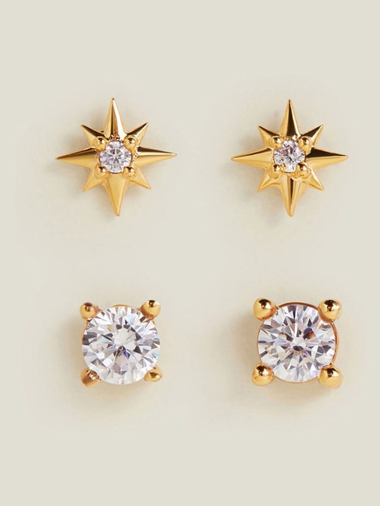 Accessorize 14ct Sparkle Studs Earrings 2 komplet - Slika 2 iz 3
