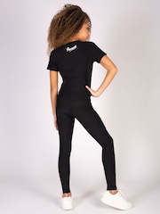 Pineapple Black Girls Panel Rib Pocket Leggings - Image 6 of 6