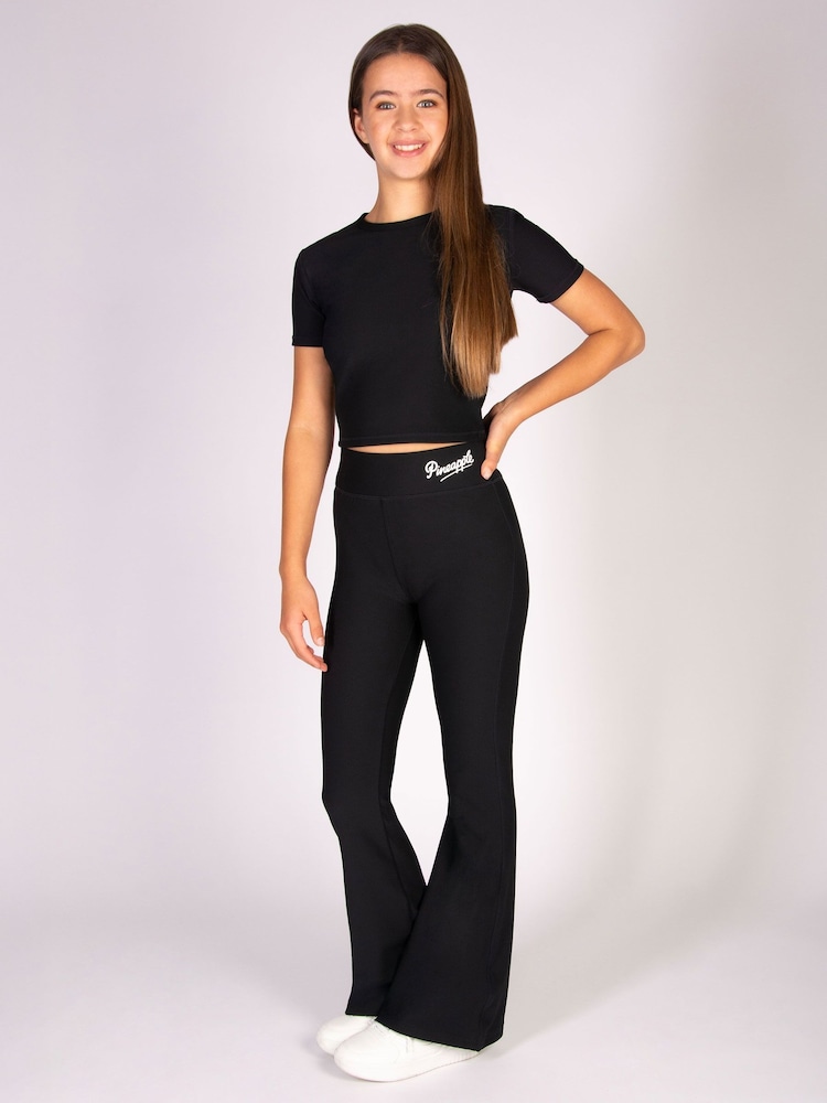 Pineapple crop top met korte mouwen en ribstof voor meisjes - Image 4 of 6