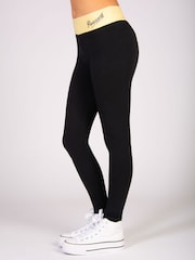 Pineapple Black Girls Contrast Band Leggings - Image 1 of 7