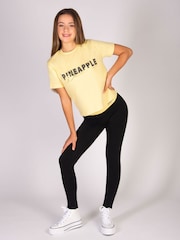 Pineapple Black Girls Contrast Band Leggings - Image 4 of 7