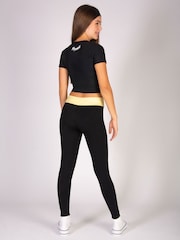 Pineapple Black Girls Contrast Band Leggings - Image 7 of 7