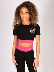 Pineapple Black The Next Step Star Short Sleeve Crop Top - Image 1 of 7
