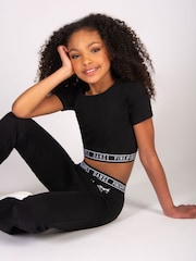 Pineapple Black Girls Tape Hem Crop T-Shirt - Image 2 of 6