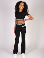 Pineapple Black Girls Tape Hem Crop T-Shirt - Image 3 of 6