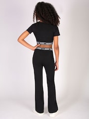 Pineapple Black Girls Tape Hem Crop T-Shirt - Image 5 of 6