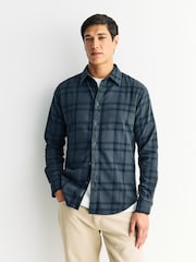 Rag & Bone Grey Tomlin Overdyed Flannel Shirt - Image 1 of 7