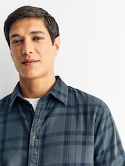 Rag & Bone Grey Tomlin Overdyed Flannel Shirt - Image 4 of 7