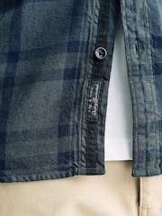 Rag & Bone Grey Tomlin Overdyed Flannel Shirt - Image 5 of 7