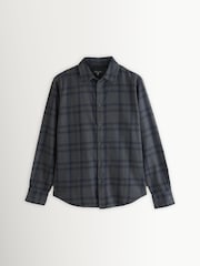 Rag & Bone Grey Tomlin Overdyed Flannel Shirt - Image 7 of 7