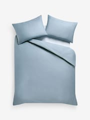 Mid Blue 400 Thread Count Egyptian Cotton Sateen Luxury Duvet Cover and Pillowcase Set - Image 4 of 4