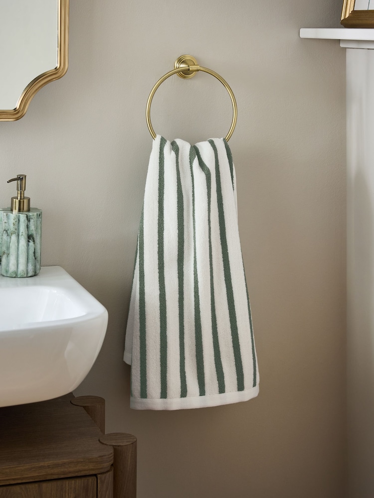 Sage Green Stripe Towel - Image 2 of 6
