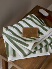Sage Green Stripe Towel - Image 4 of 6