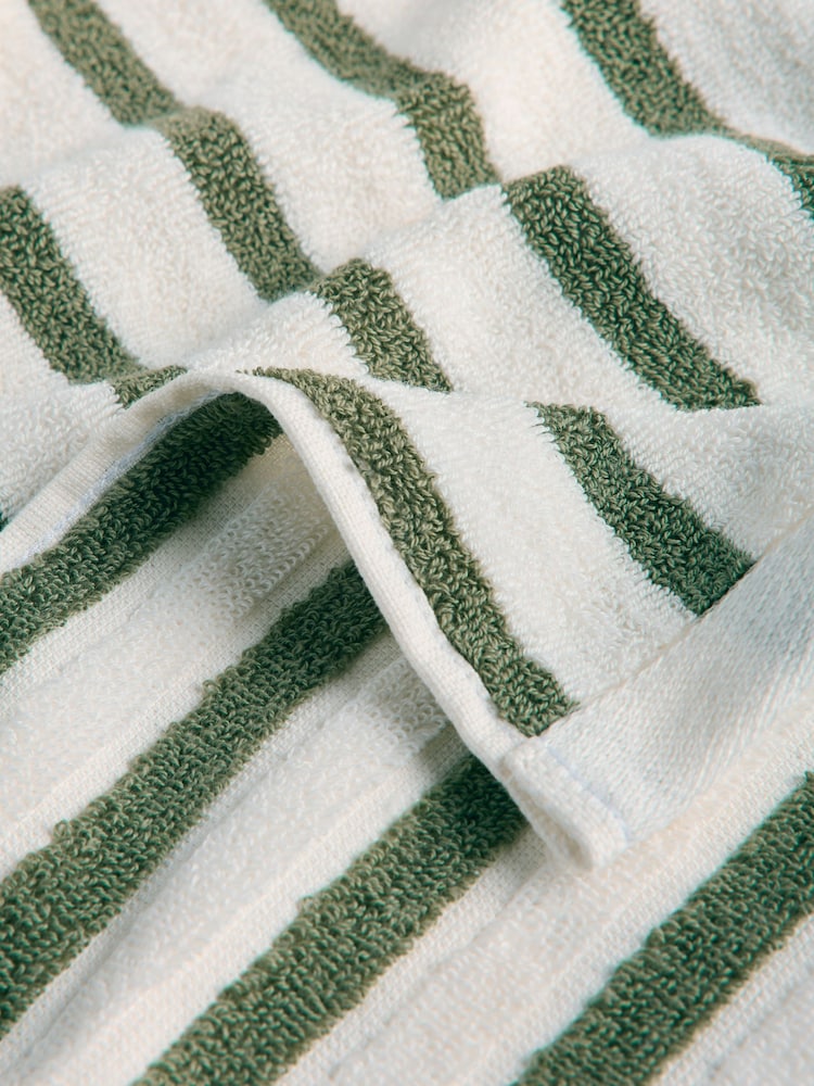 Sage Green Stripe Towel - Image 6 of 6