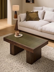 MADE.COM Green Tile Effect Stellan Mango Wood Coffee Table - Image 1 of 5