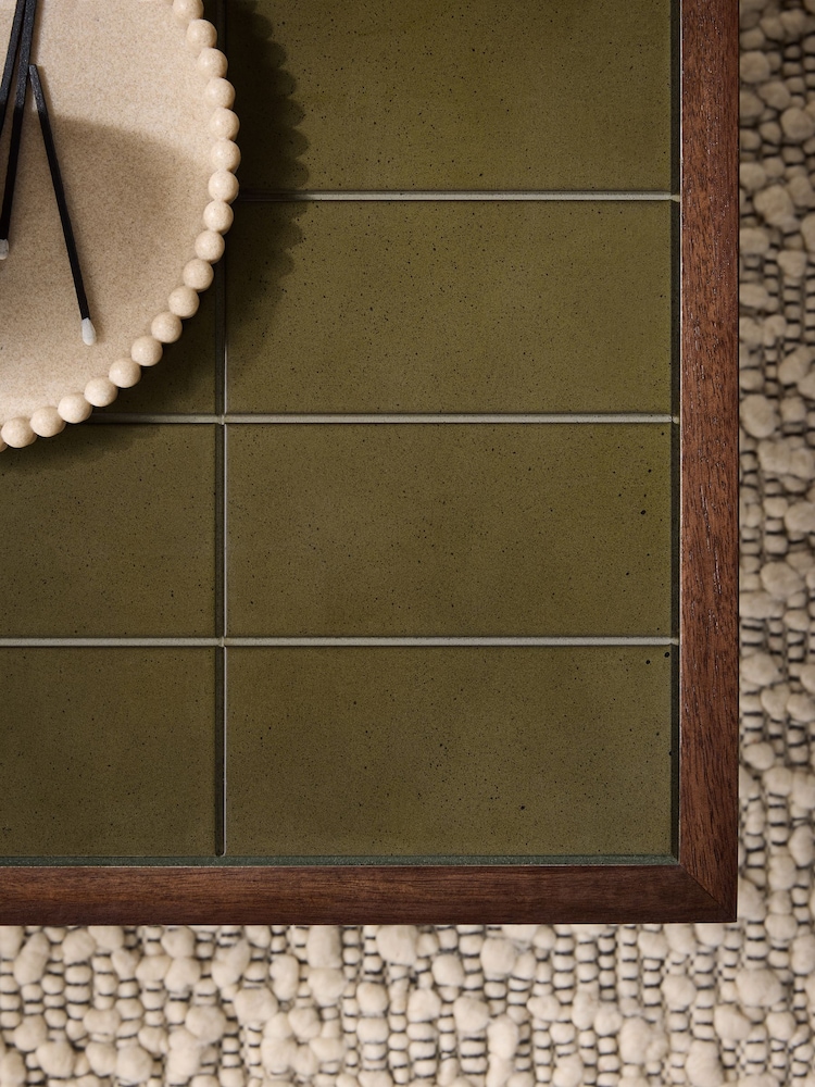 MADE.COM Green Tile Effect Stellan Mango Wood Coffee Table - Image 2 of 5 MADE.COM Green Tile Effect Stellan Mango Wood Coffee Table - Image 2 of 5