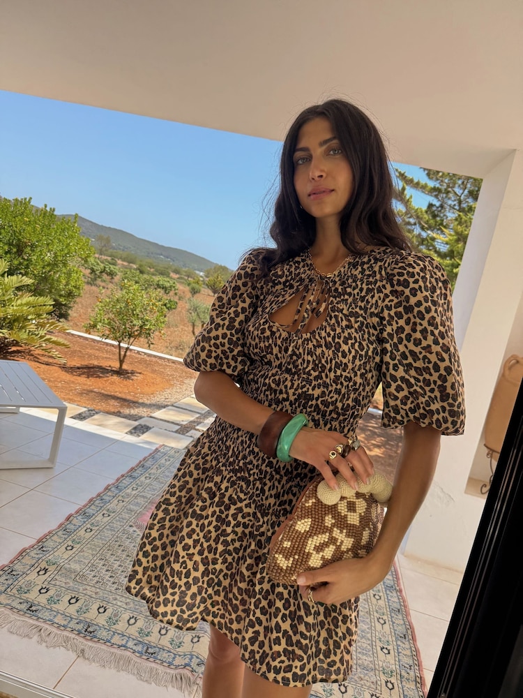 Never Fully Dressed Brown Leopard Print Mini Nara Dress - Image 2 of 7