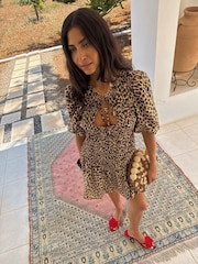 Never Fully Dressed Brown Leopard Print Mini Nara Dress - Image 4 of 7
