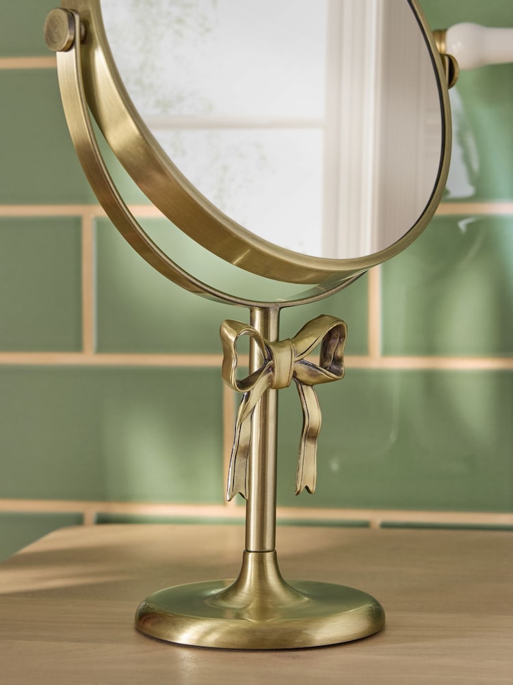 Gold Bow Dressing Table Mirror - Image 2 of 3