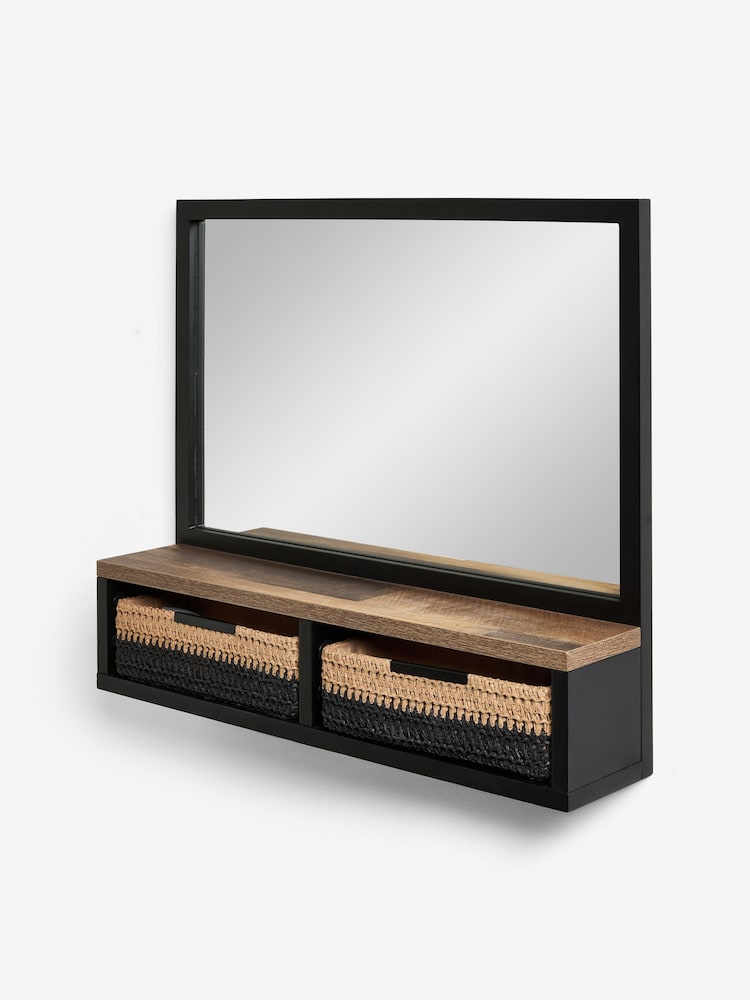 Dark Natural Bronx Shelf Bathroom Wall Mirror - Image 1 of 1 Dark Natural Bronx Shelf Bathroom Wall Mirror - Image 1 of 1