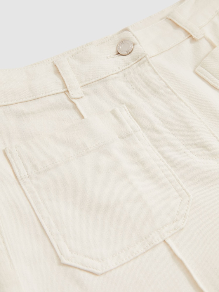 Reiss Ecru Sakura Patch-Pocket Flared Jeans - Image 7 of 7