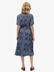 Superdry Blue Printed Wrap Midi Dress - Image 2 of 7